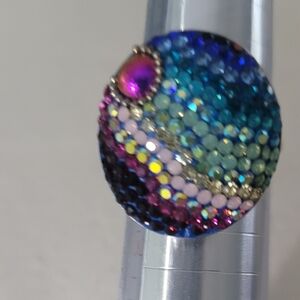 Sterling Silver 925 Multicolor  Mosaic Ring
